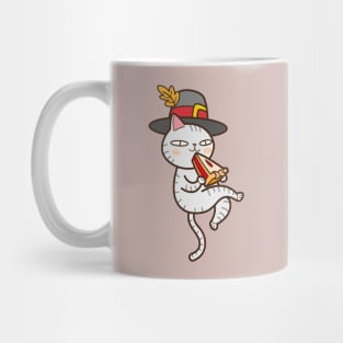 Pilgrim pie eating cat Mug